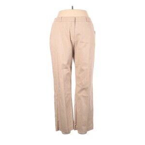 JM Collection Pants Womens 16 P Tan Petites Work Solid Dress Flat Front New